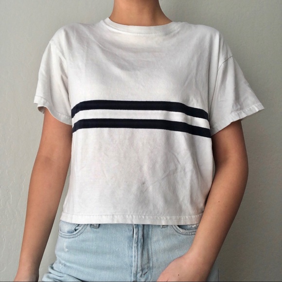 Brandy Melville Tops - brandy melville john galt white blue stripes shirt